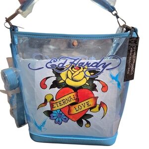 #106 Ed Hardy Blue Transparent Women's Bag